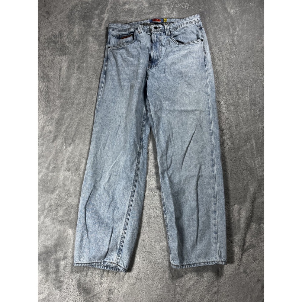Empyre Men Straight Jeans Size 30 Blue Denim Cotton Relaxed Fit 5-Pocket Hipster